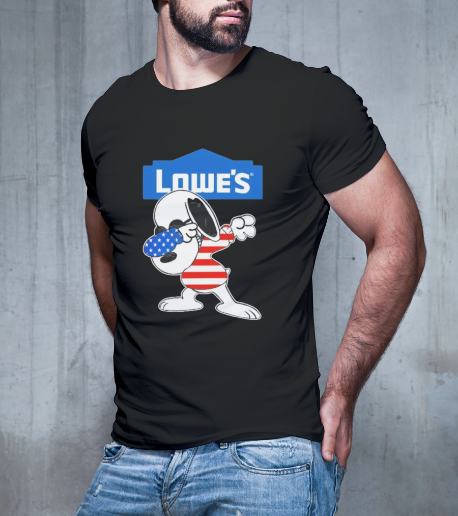 Lowe's Snoopy Dabbing American Flag Outfit T-Shirt