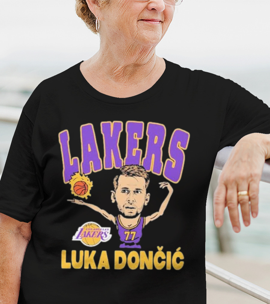Luka Dončić Los Angeles Lakers Basketball Caricature 77 T-Shirt