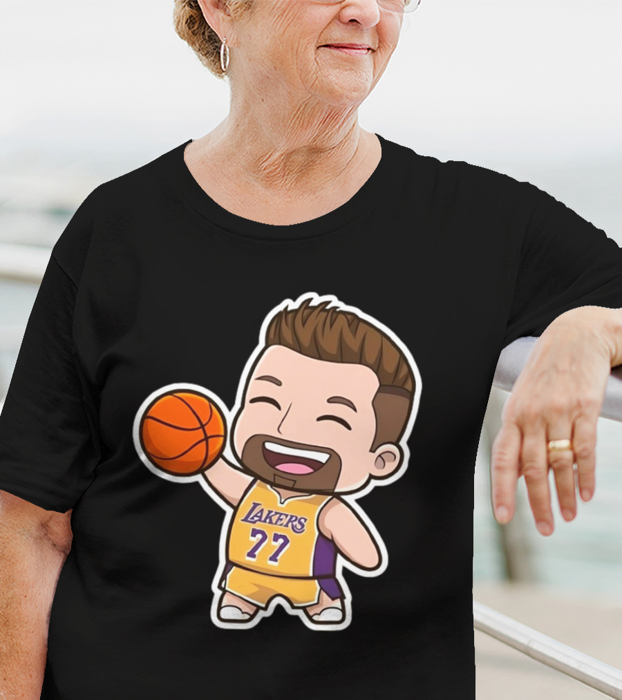 Luka Doncic Lakers 77 Chibi Cartoon Basketball T-Shirt