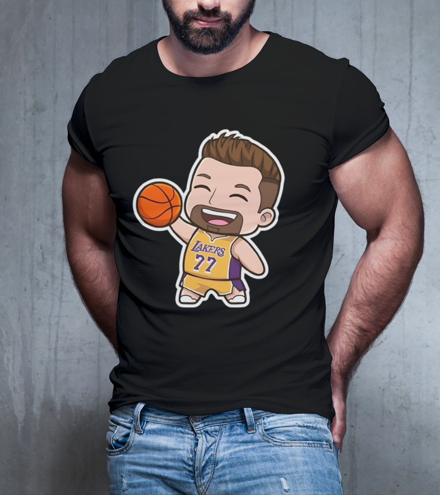 Luka Doncic Lakers 77 Chibi Cartoon Basketball T-Shirt