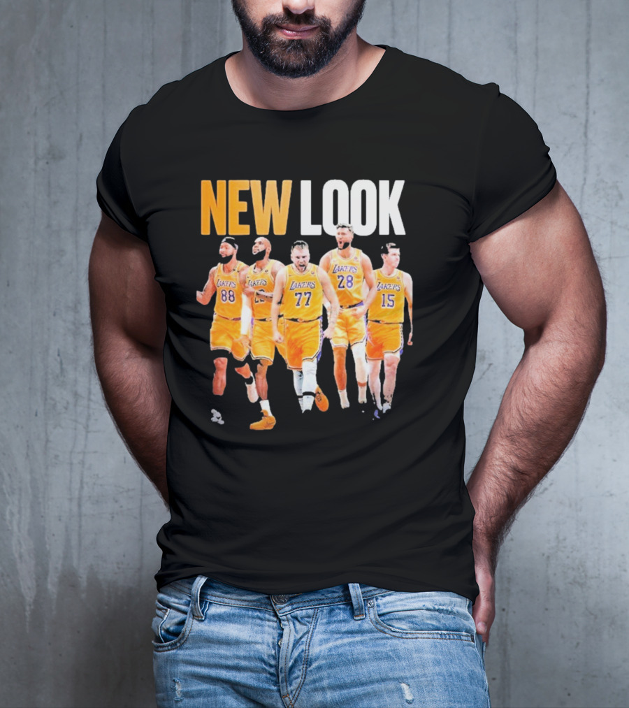 New Look Lakers Starting Five Luka Doncic 77 Los Angeles T-Shirt
