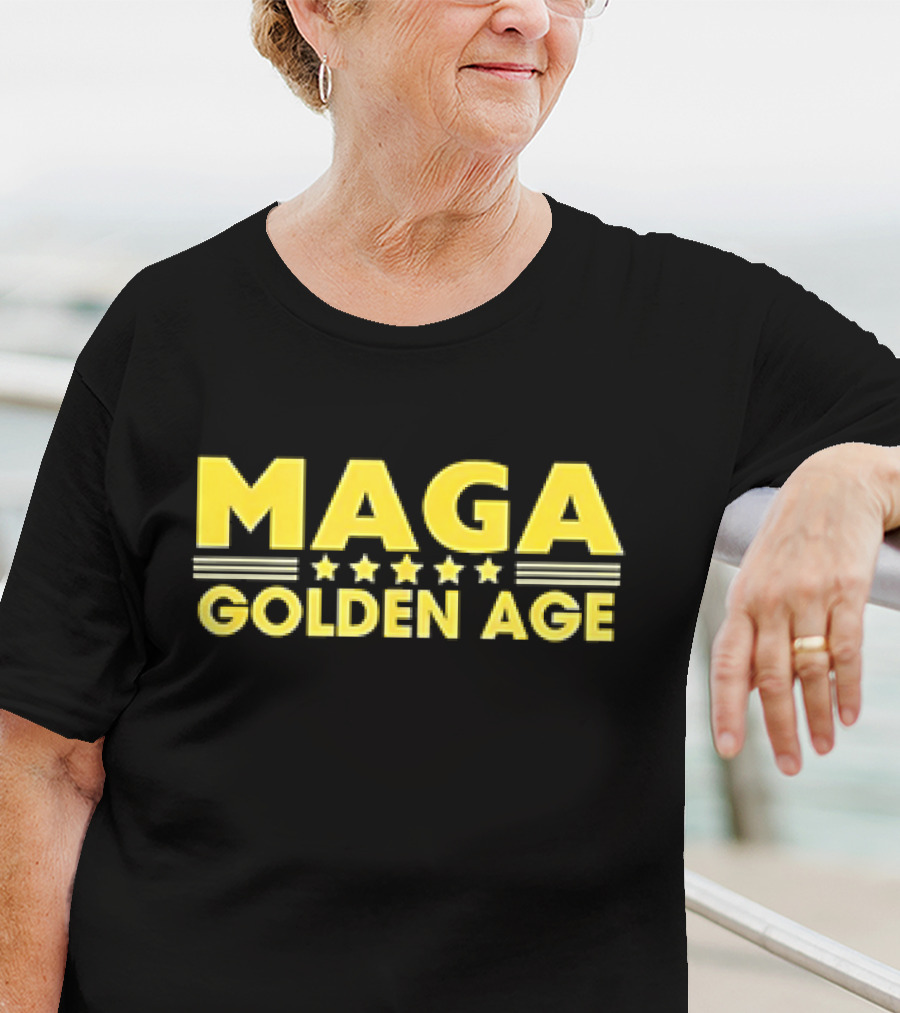 MAGAGolden Age Stars And Bold Yellow Text T-Shirt