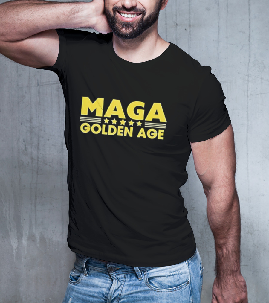 MAGAGolden Age Stars And Bold Yellow Text T-Shirt