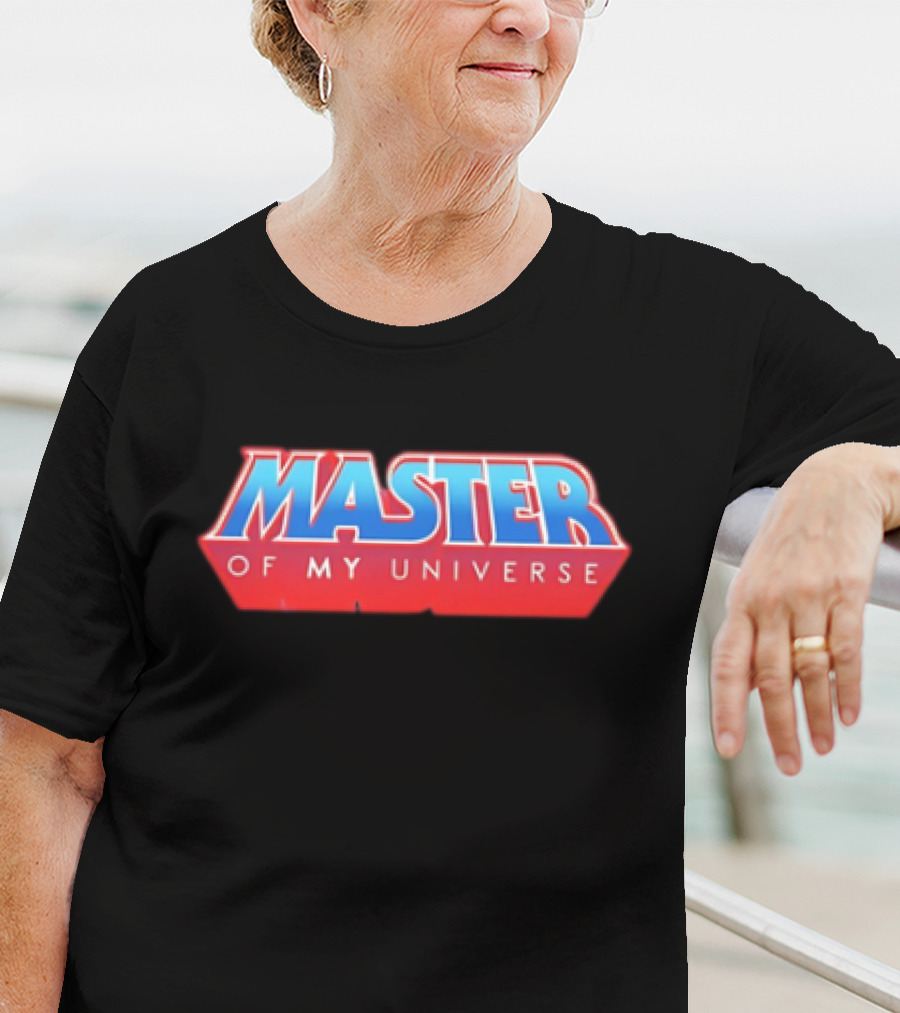 Master Of My Universe Retro Red And Blue Text T-Shirt
