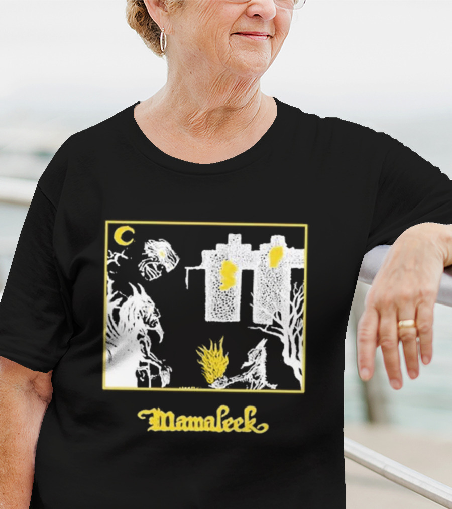 Mamaleek Netherworld Moonlit Cityscape And Surreal Figures T-Shirt