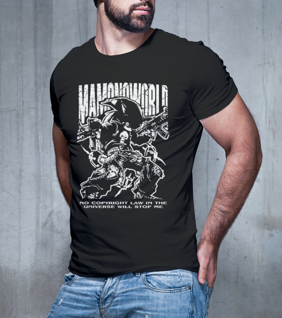 Mamono World No Copyright Law In The Universe Will Stop Me Guns And Characters T-Shirt