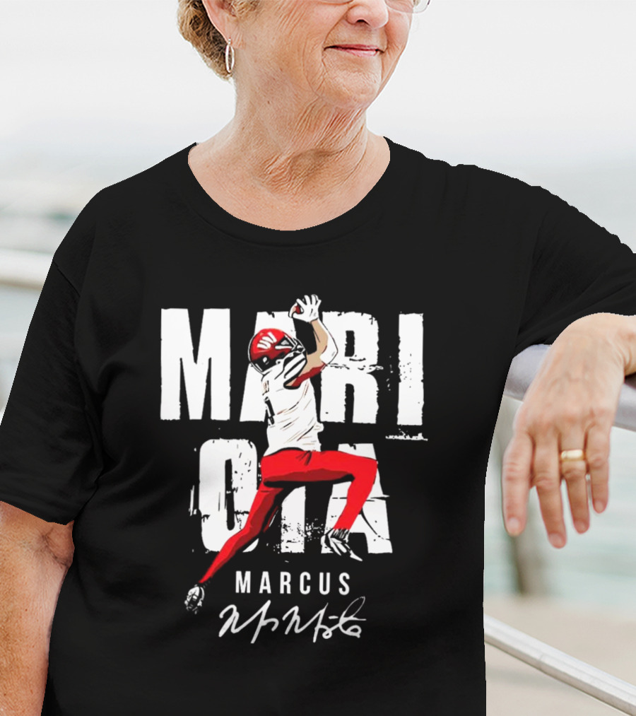 "Mari OIA Marcus Mariota Washington Commanders NFL Signature" T-Shirt