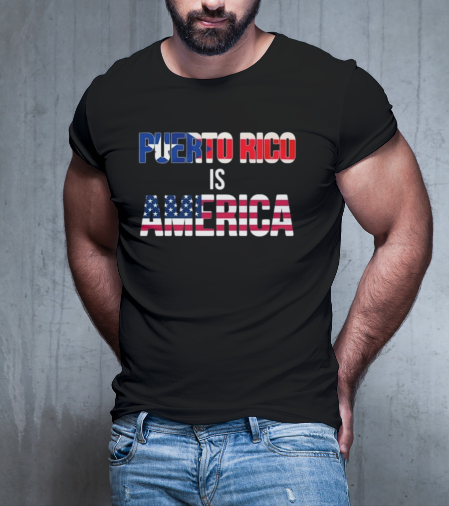 Puerto Rico Is America Flag Colors USA Stars And Stripes T-Shirt