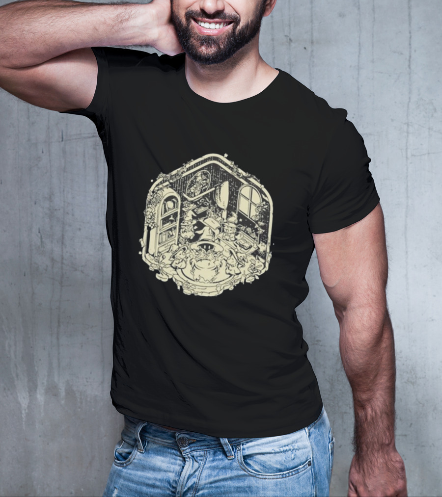 Mage’s Midnight Brew Enchanted Wizard Gathering In Mystical Study Room T-Shirt