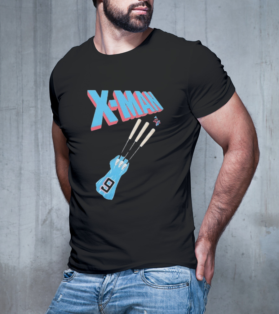 X-Man Miami Marlins Baseball Number 9 Batting Glove T-Shirt
