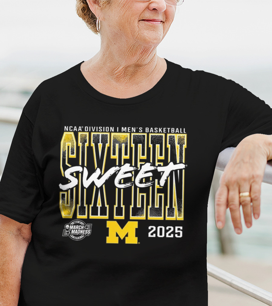 NCAA Division I Men’s Basketball Sweet Sixteen 2025 Michigan T-Shirt