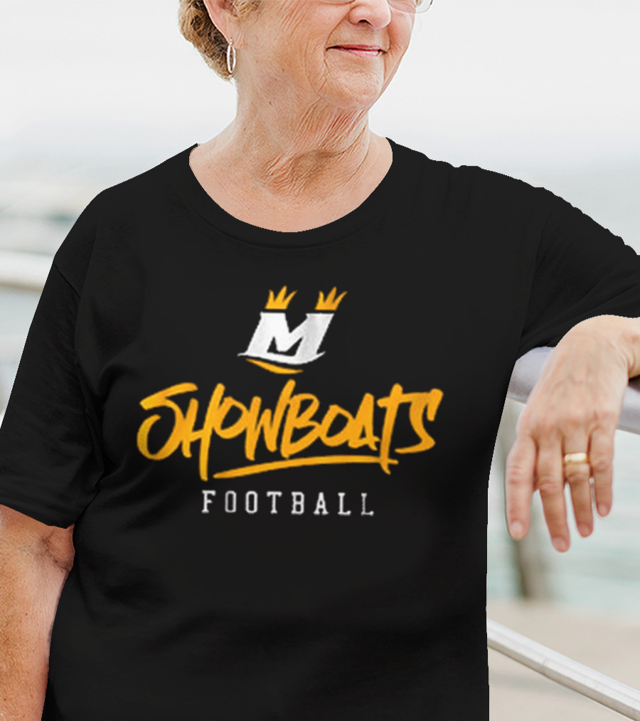 Showboats Football Memphis M Crown Stylized Text T-Shirt
