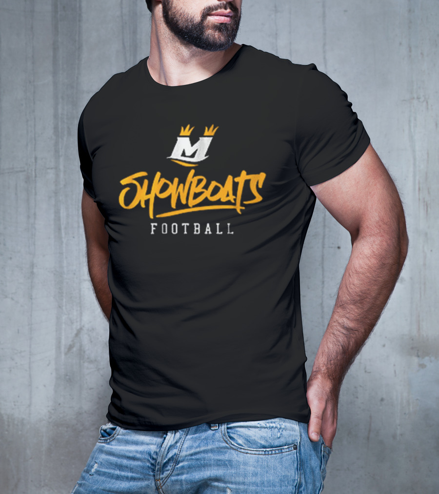 Showboats Football Memphis M Crown Stylized Text T-Shirt