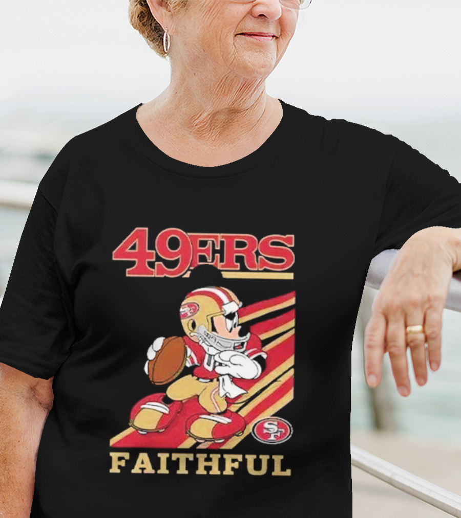 49ers Faithful Mickey Mouse Football Player T-Shirt