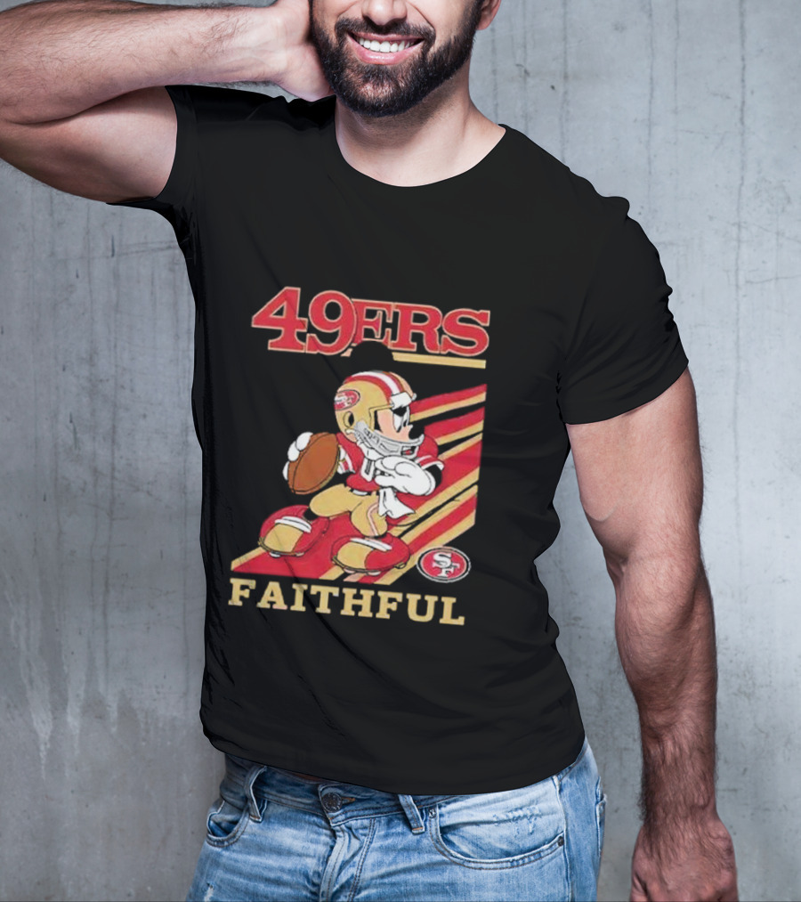 49ers Faithful Mickey Mouse Football Player T-Shirt