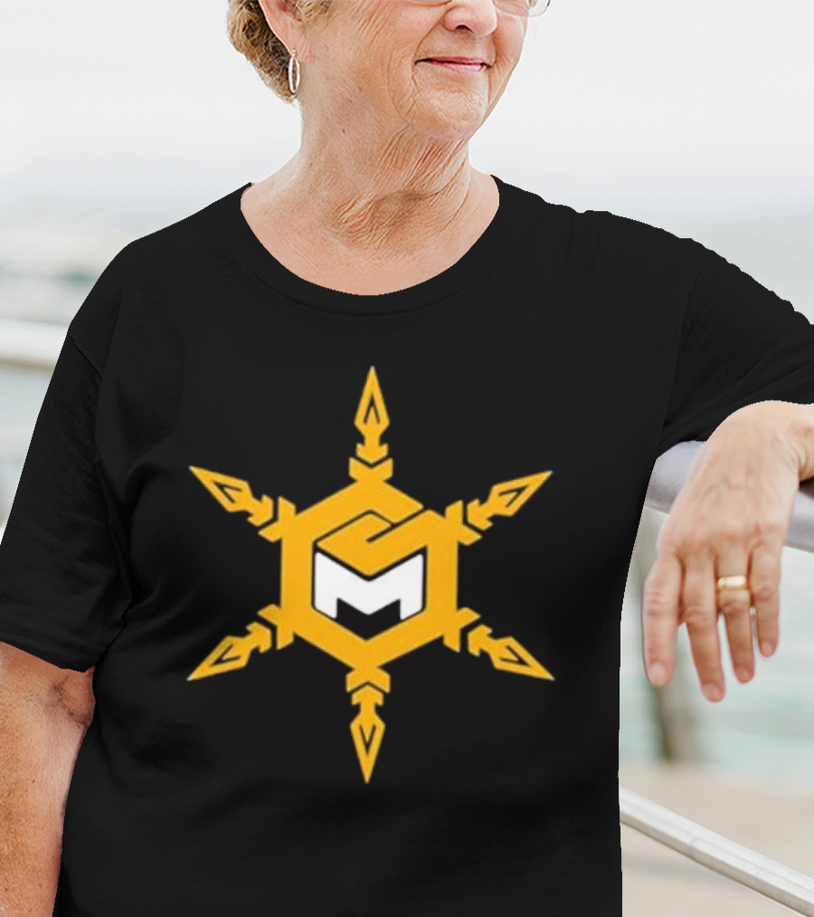 Mike Sainristil M Yellow Snowflake Emblem T-Shirt