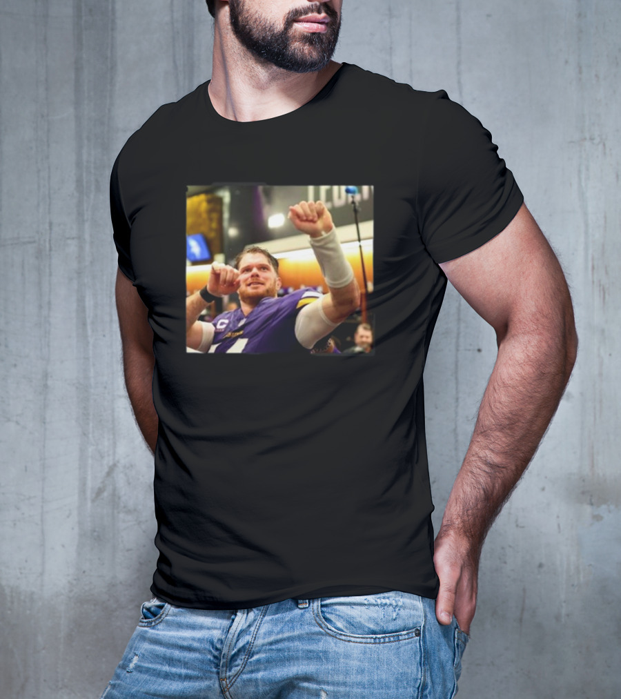 Minnesota Vikings Locker Room Celebration NFL Sam Darnold Insight T-Shirt