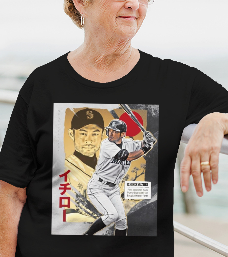 Ichiro Suzuki Seattle Mariners First Japanese-Born Player Elected To Baseball Hall Of Fame Red Sun T-Shirt