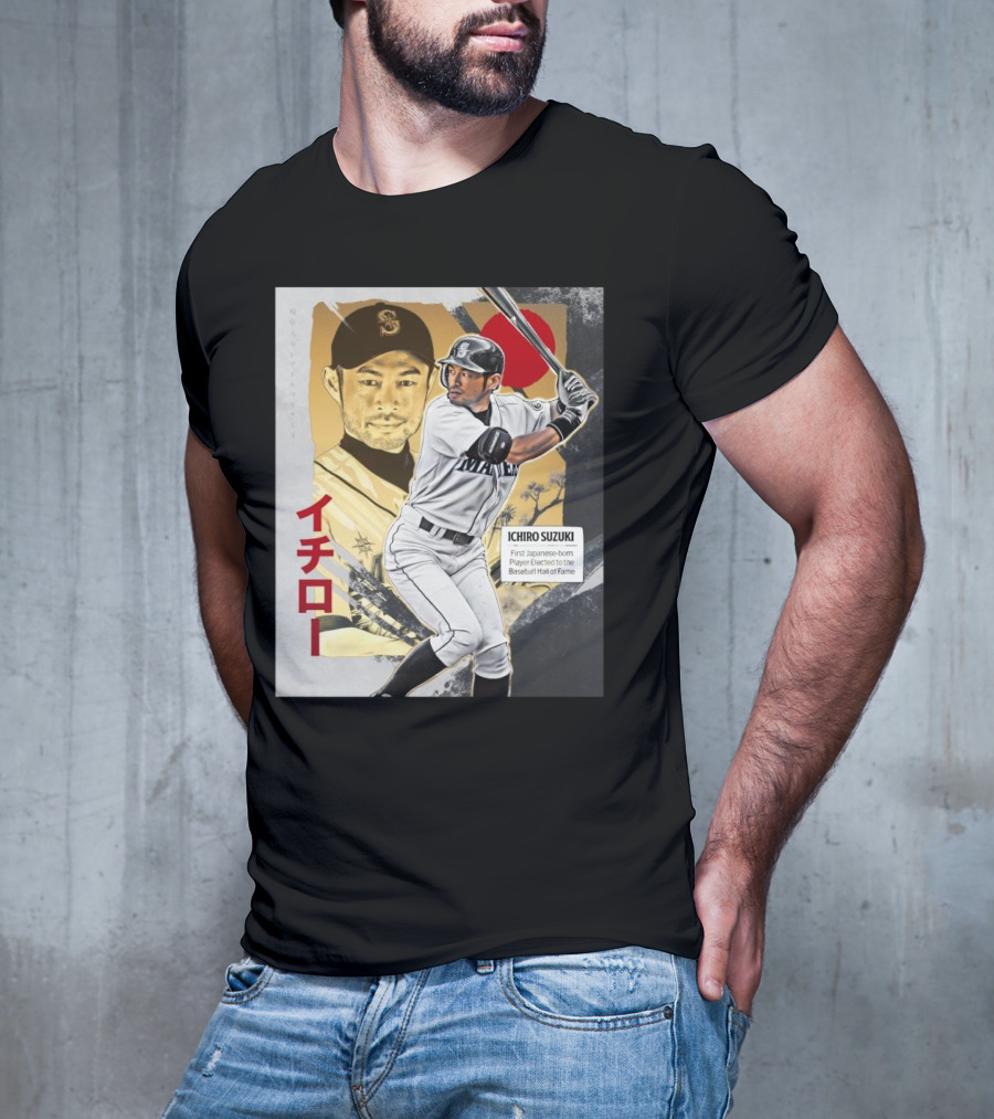 Ichiro Suzuki Seattle Mariners First Japanese-Born Player Elected To Baseball Hall Of Fame Red Sun T-Shirt