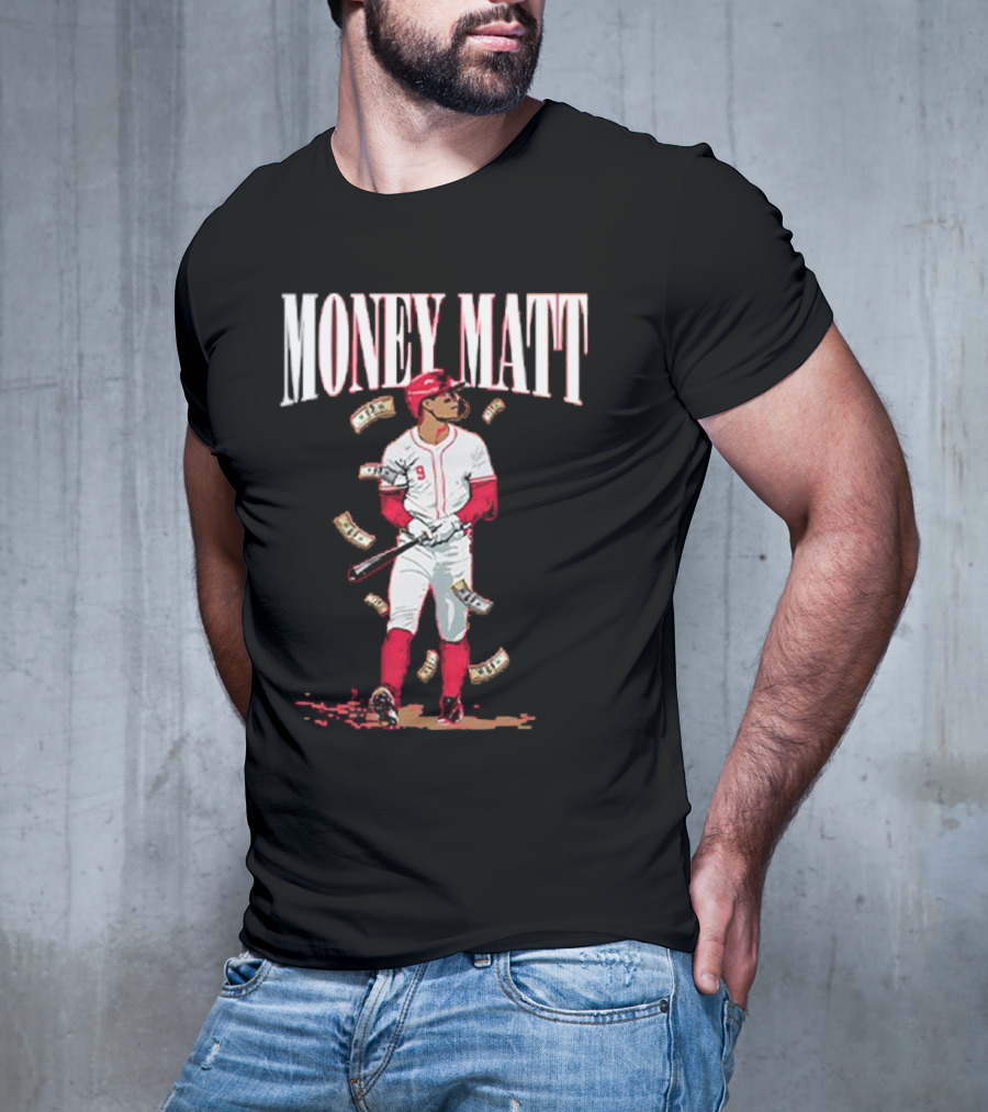 Money Matt McLain Red Baseball Player Icon T-Shirt