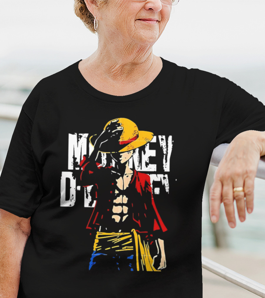 Monkey D Luffy One Piece Anime Character Iconic Straw Hat Pirate Outfit T-Shirt