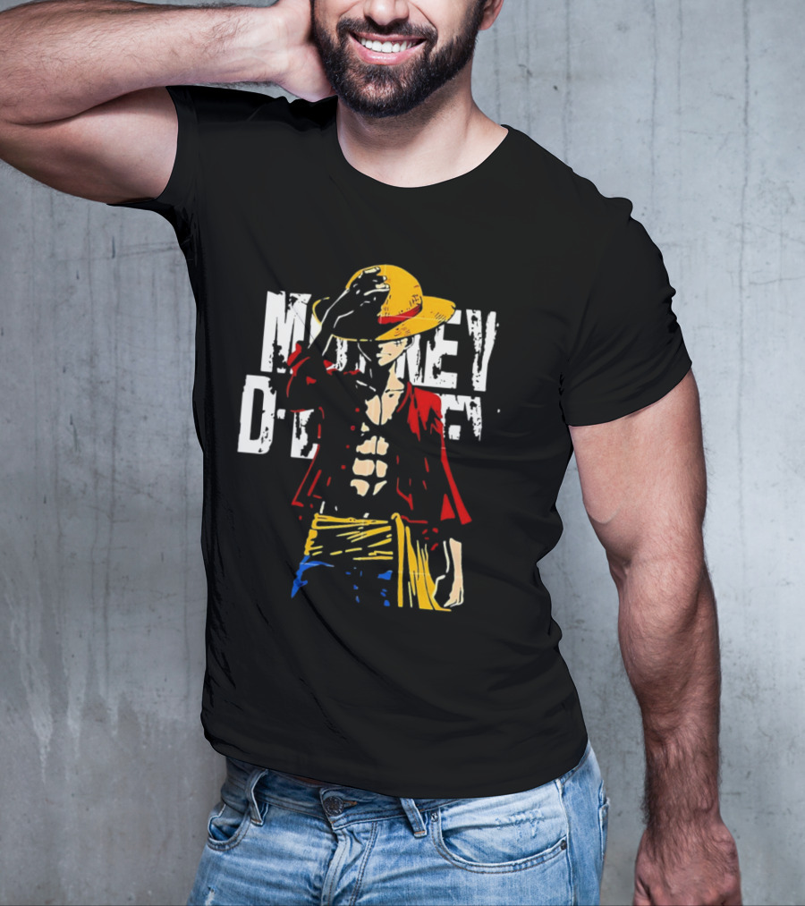 Monkey D Luffy One Piece Anime Character Iconic Straw Hat Pirate Outfit T-Shirt