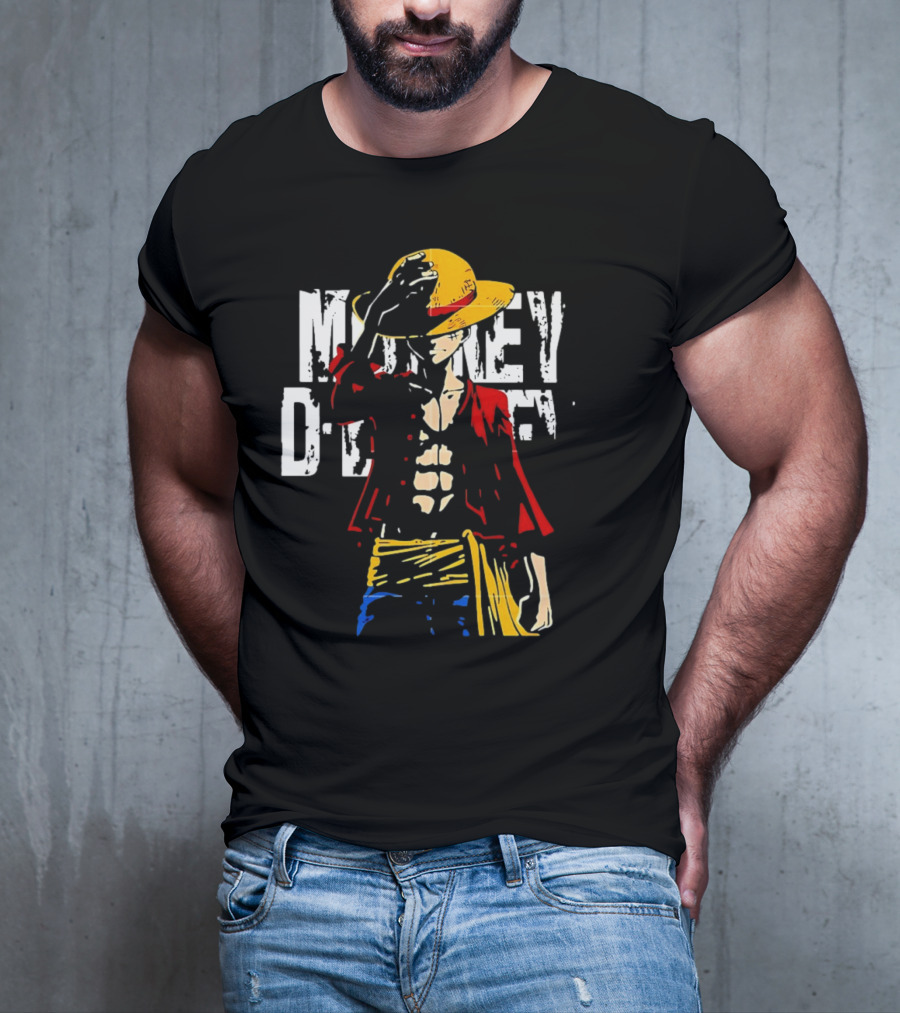 Monkey D Luffy One Piece Anime Character Iconic Straw Hat Pirate Outfit T-Shirt