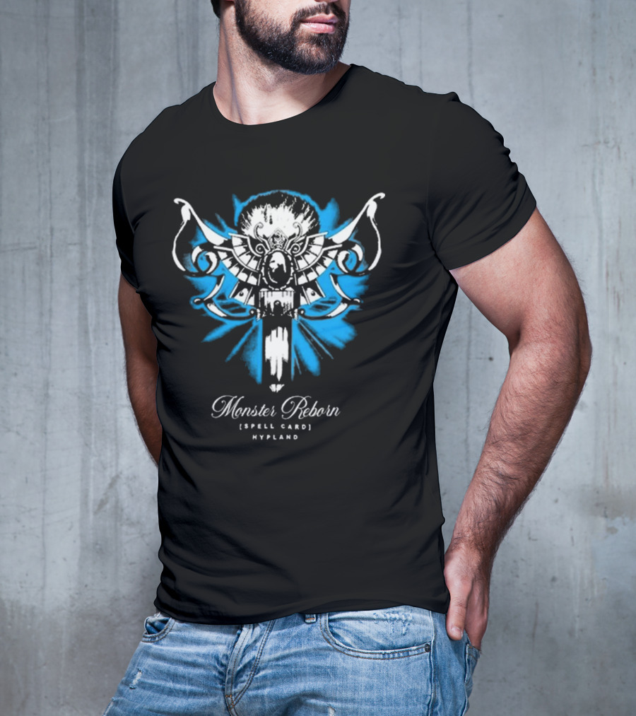 Monster Reborn Spell Card Hypland Blue Winged Design T-Shirt