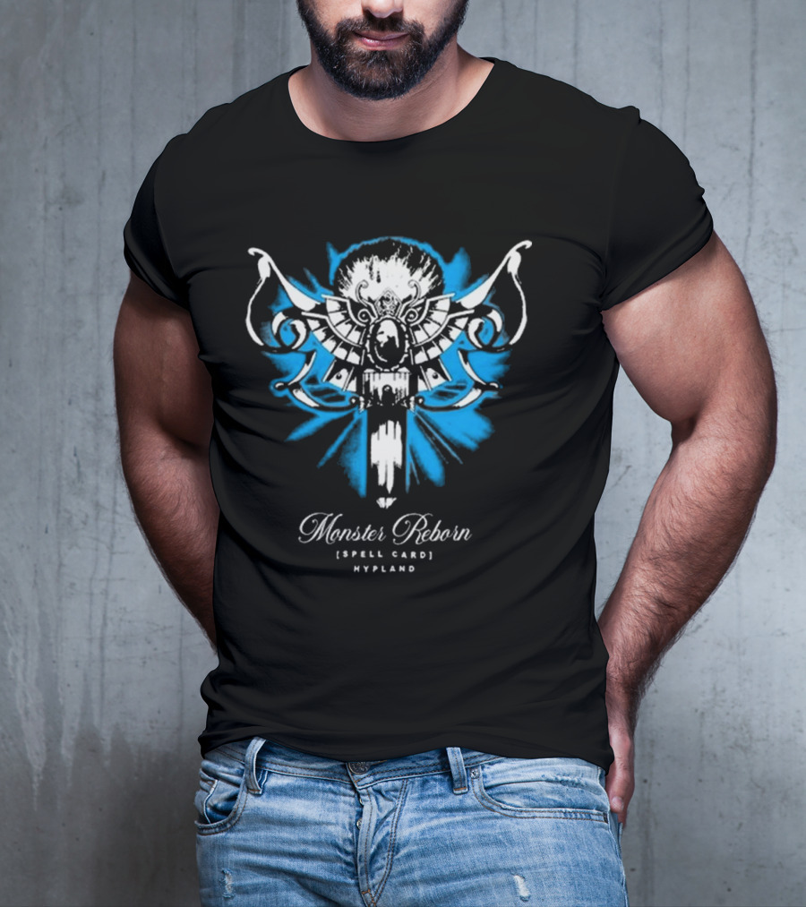 Monster Reborn Spell Card Hypland Blue Winged Design T-Shirt
