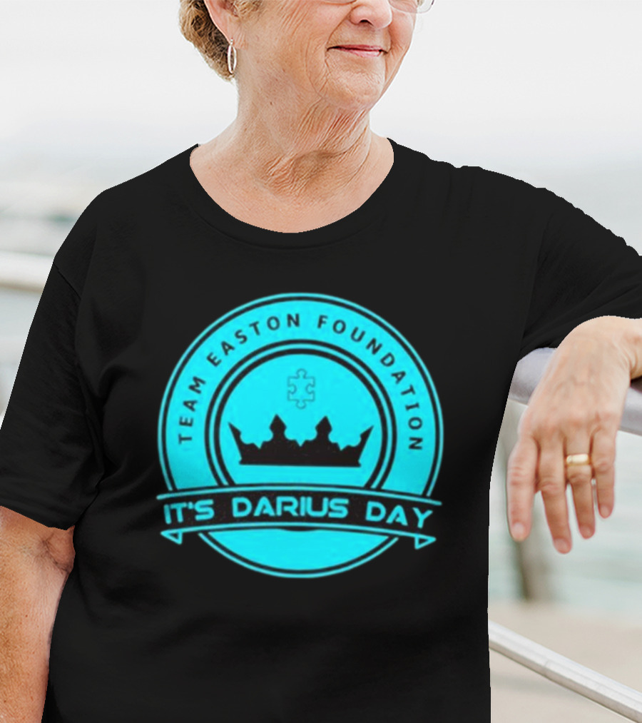 Team Easton Foundation It's Darius Day Autism Puzzle Crown T-Shirt