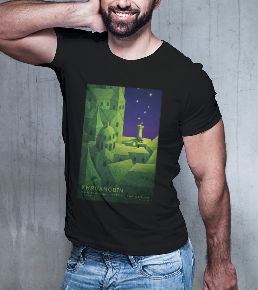 Khruangbin Moody Amphitheater Austin April 22 23 2025 Murugi Kim Artwork T-Shirt