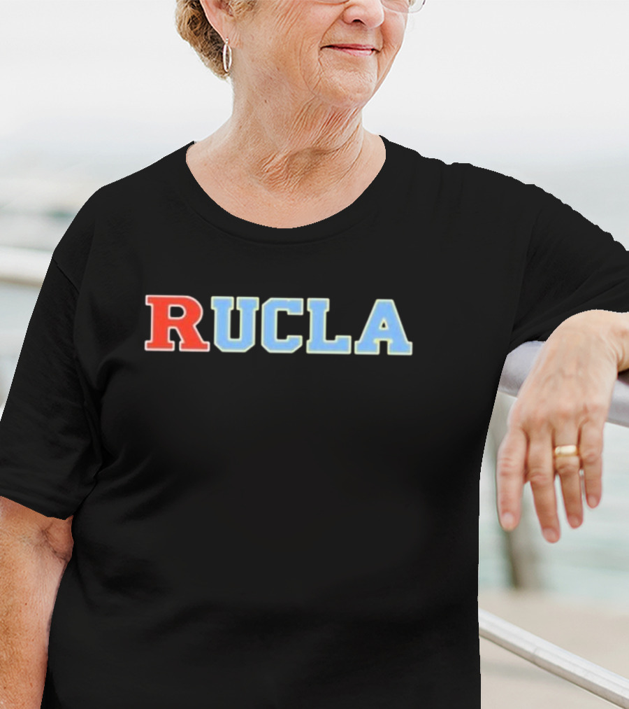 RUCLA Red Blue Varsity-Style Bold Text T-Shirt