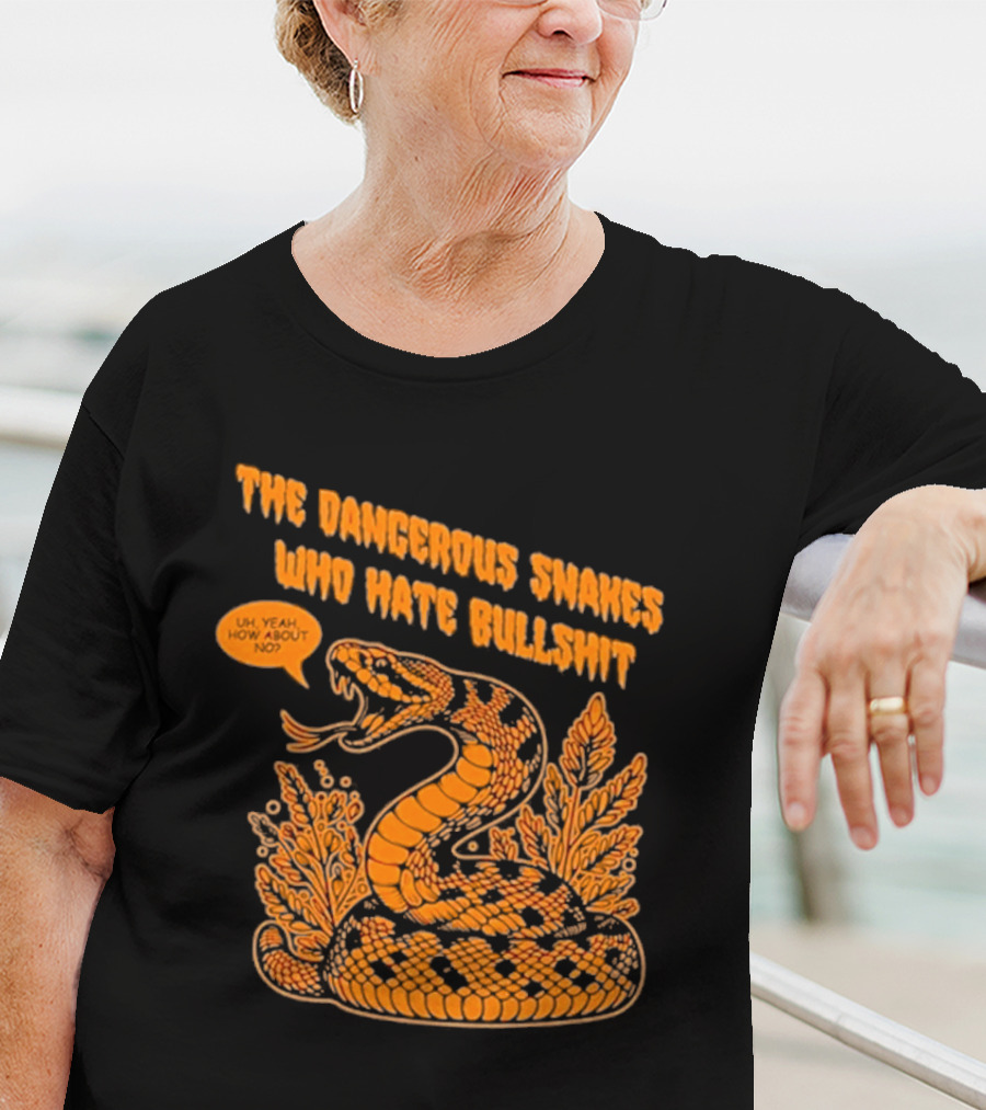 The Dangerous Snakes Who Hate Bullshit Fierce Orange Snake Illustration T-Shirt