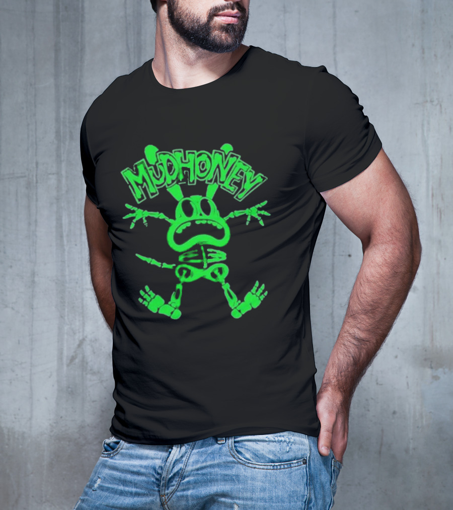 Mudhoney Foro Indie Rocks Mexico City Mar 30 2025 Glowing Green Cartoon Monster T-Shirt