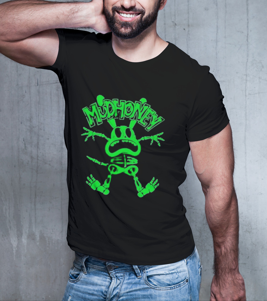 Mudhoney Foro Indie Rocks Mexico City Mar 30 2025 Glowing Green Cartoon Monster T-Shirt