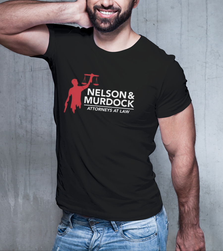 Nelson & Murdock Attorneys At Law Scales Of Justice Iconic Red Silhouette T-Shirt
