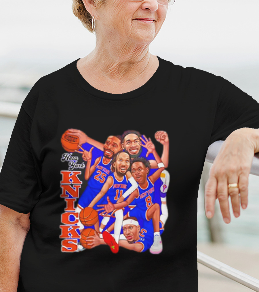 New York Knicks Basketball Caricatures Team Group Fan Favorite T-Shirt