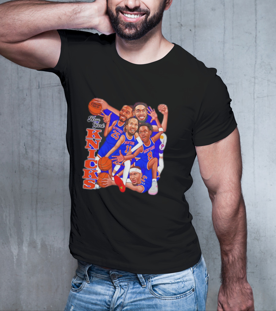 New York Knicks Basketball Caricatures Team Group Fan Favorite T-Shirt
