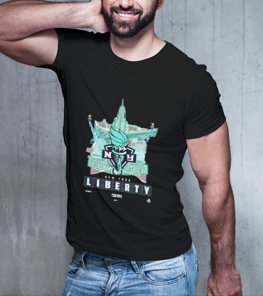 New York Liberty Broadway Atlantic Ave WNBA Statue Of Liberty Empire State Building T-Shirt