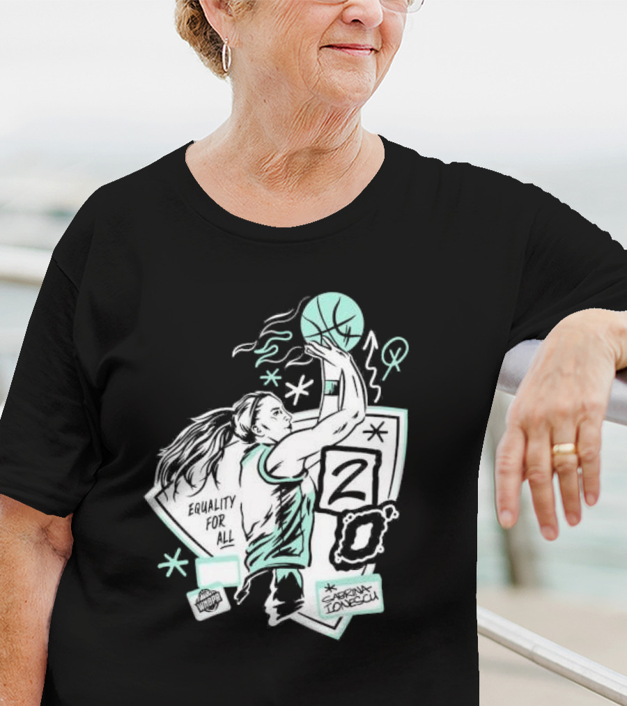 New York Liberty Sabrina Ionescu Equality For All Liberty Statue Basketball T-Shirt
