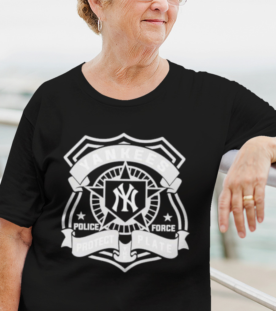 Yankees Police Force Protect Plate Badge Symbol T-Shirt