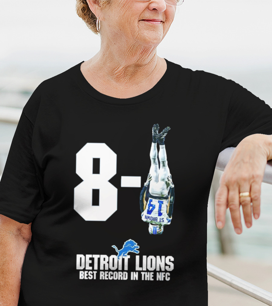 Detroit Lions 8-1 Amon-Ra St. Brown Headstand Celebration Best Record In NFC T-Shirt