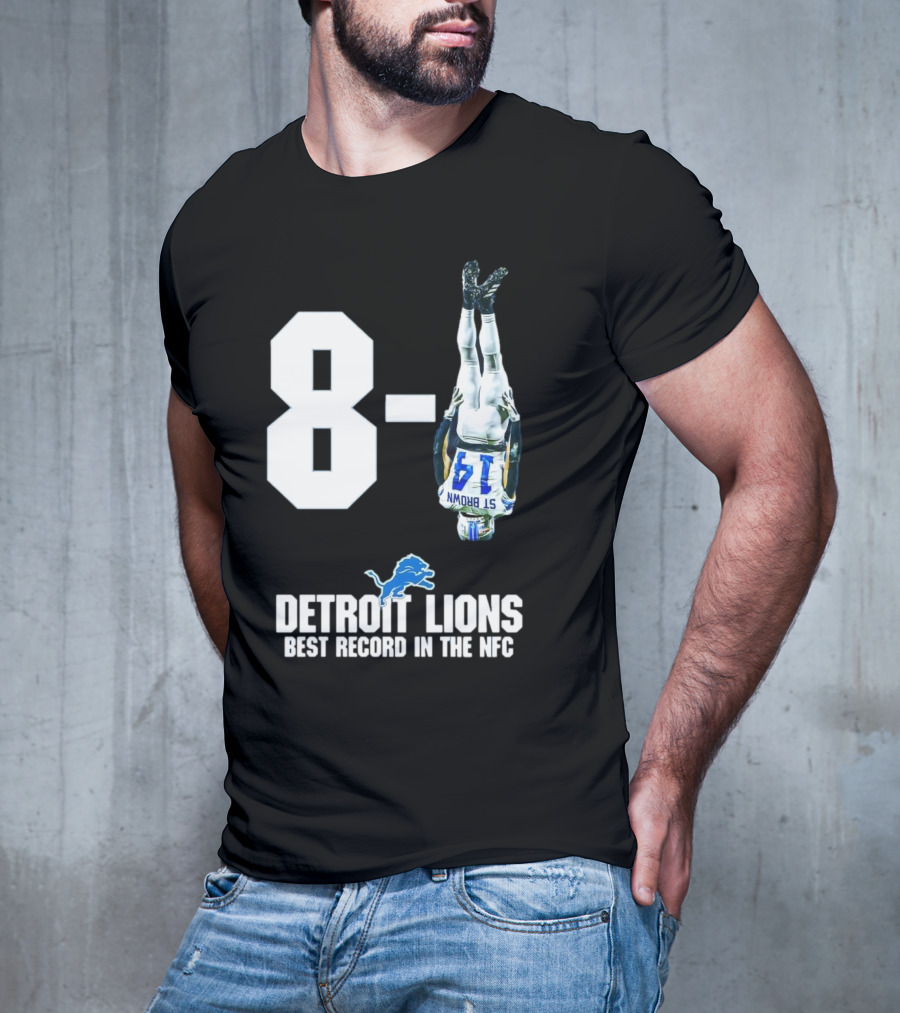 Detroit Lions 8-1 Amon-Ra St. Brown Headstand Celebration Best Record In NFC T-Shirt