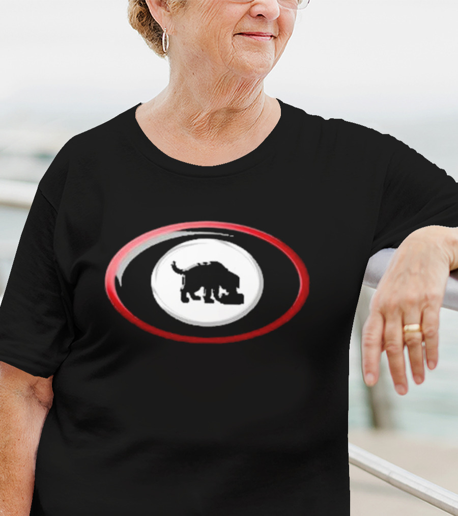 Niko-b Black Dog Embossed Graphic In Red Oval T-Shirt