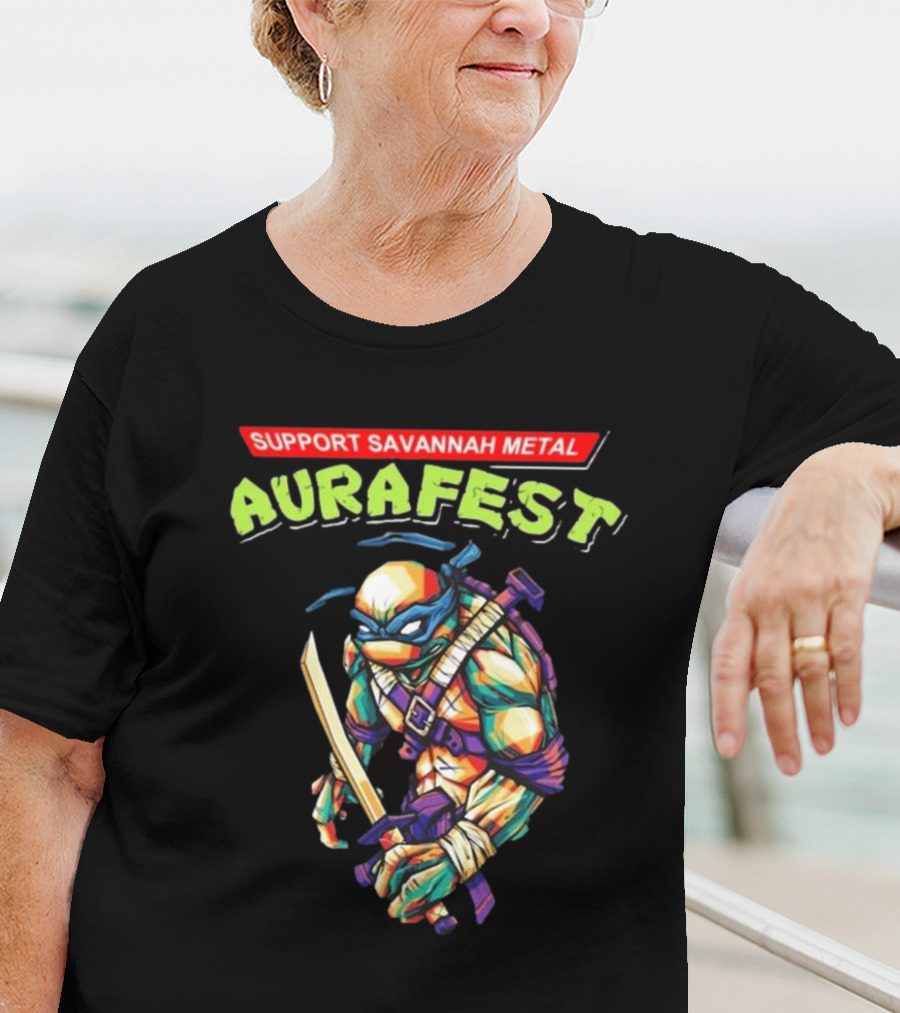 Support Savannah Metal Aurafest Ninja Turtles Event T-Shirt