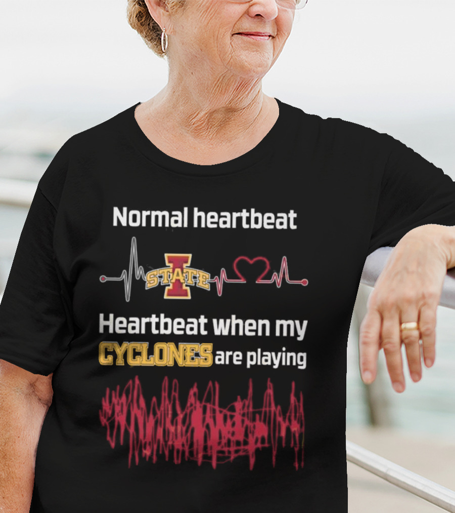Normal Heartbeat Iowa State Cyclones Heartbeat Playing T-Shirt