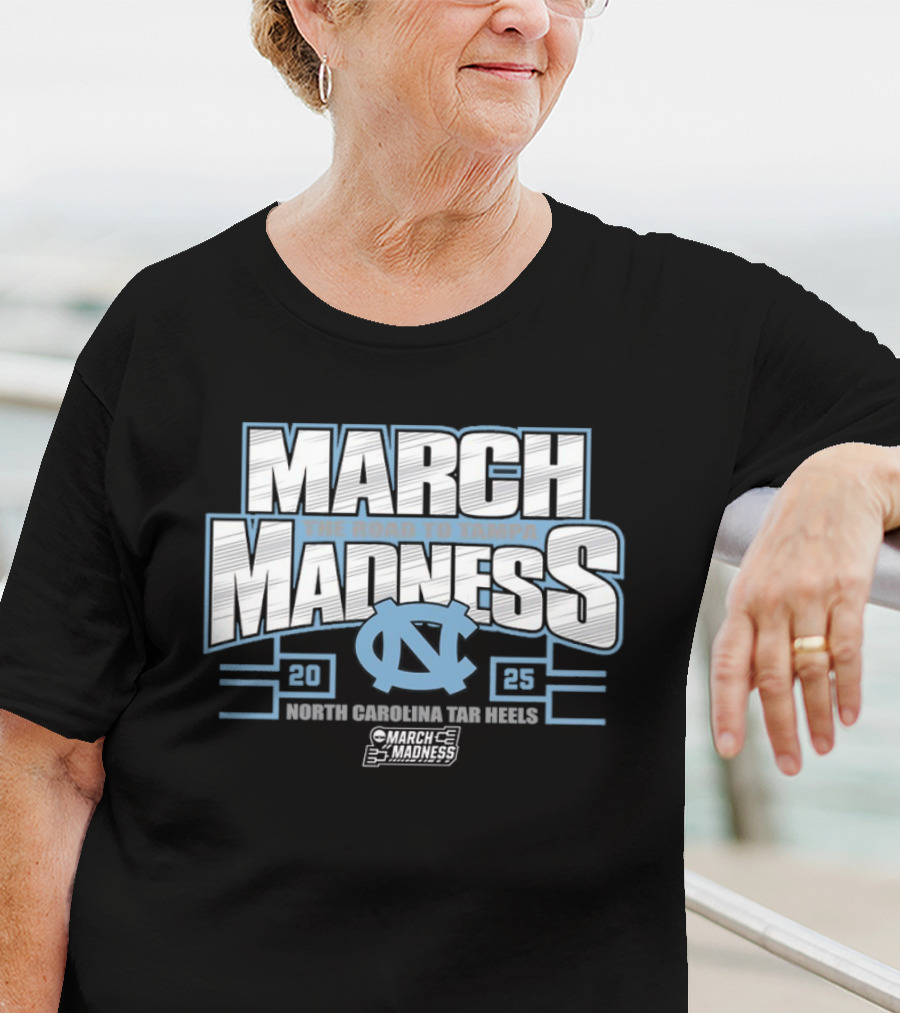 March Madness 2025 North Carolina Tar Heels Road To Tampa NCAA Tournament T-Shirt
