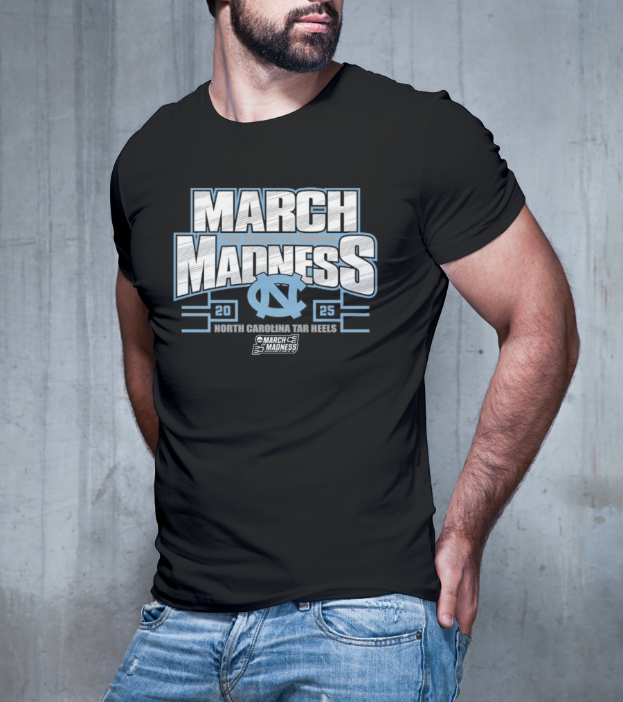 March Madness 2025 North Carolina Tar Heels Road To Tampa NCAA Tournament T-Shirt