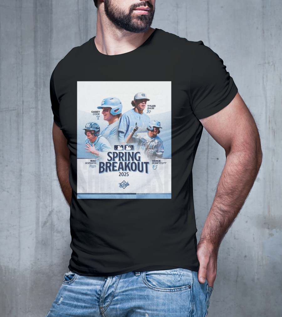 North Carolina Tar Heels Baseball Spring Breakout 2025 Casey Cook Tyler Baum Mac Horvath Vance Honeycutt MLB T-Shirt