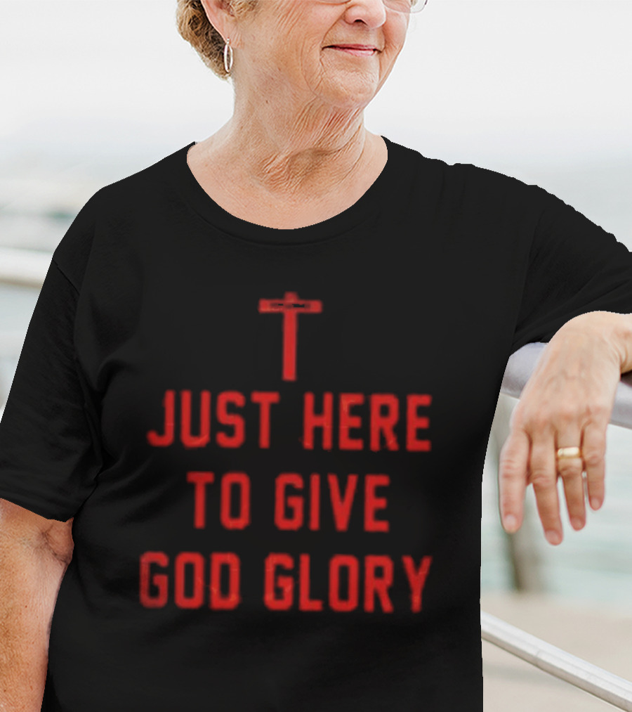 Ohio State Buckeyes Jesus Won Just Here To Give God Glory Cross T-Shirt